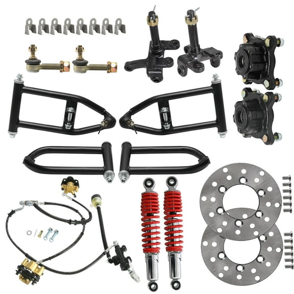 Front Axle Kit 4 Wheel Drive Half Axle Assembly Shock Swingarm Tie Rod & 48V 1000W Differential Motor for Electric Go Kart ATV Quad Buggy Golf Cart 4 Wheeler Drift Trike Dolly Cart Snowmobile