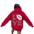 thumbnail image 4 of Women's Hoodies Sweatshirts Graphic Word Hoodie for Women Long Sleeve Sweatshirt Top with Preppy Style for Everyday Comfort Red M, 4 of 7