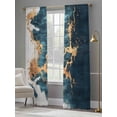 thumbnail image 4 of Teal Yellow Art Sheer Curtains for Living Room Bedroom Modern Abstract Art Aesthetics Sheer Curtains 84 Inch Long 2 Panels Set Light Filtering Curtain Window Treatments Drapes for Dining Room, 4 of 6