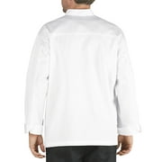 Chef Code Executive Chef Coat Unisex with Cloth Covered Buttons, White, XS