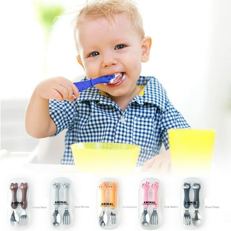 

shenmeida Silicone Baby Spoon Fork Set for Baby Led Weaning First Stage Toddler Utensils for Baby Feeding Food Grade Soft Tableware Kits for Dining