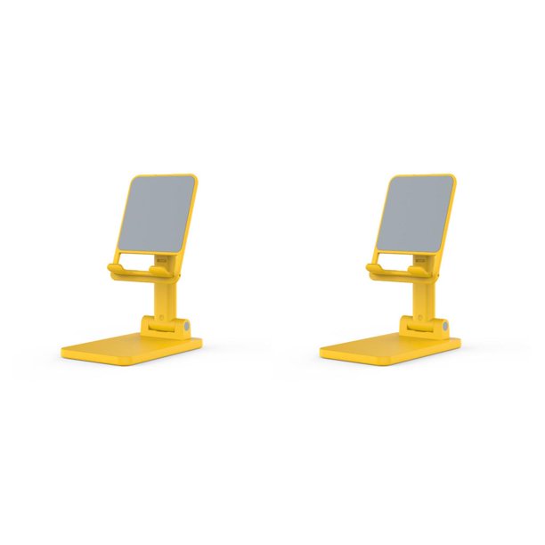 Soporte para Teléfono de Escritorio Ajustable Portátil Antideslizante Bearachild Amarillo 2Conjunto