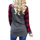 thumbnail image 4 of Sudadera de cuello redondo para mujer Tops deportivos Patchwork a cuadros manga larga suelta camisa larga Tops estampado de copo de nieve ANGGREK Otros, 4 of 6