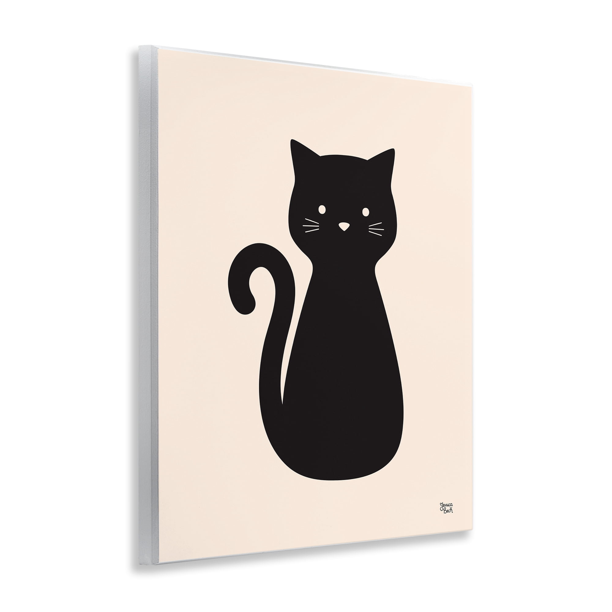 Stupell Industries Feline Grace Black Cat Animals Painting Unframed Art Print Wall Art, 11 x 14
