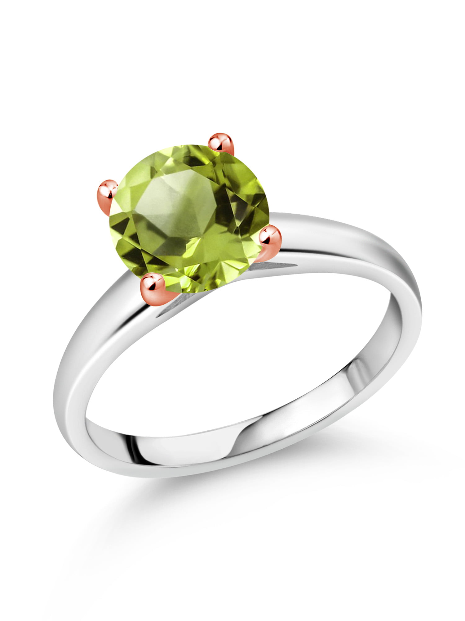 2.07 Ct Oval Green Peridot 925 Sterling Silver Ring 