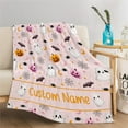 thumbnail image 2 of Custom Halloween Blanket | Personalized Ghost Blanket for Boys Girls | Plush Cozy Custom Name Blanket | Halloween Decor Personalized Gifts Name Blanket | 50"x60"-Teens/Travel Size, 2 of 5