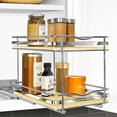 thumbnail image 1 of LYNK PROFESSIONAL® Élite™ Pull Out Spice Rack Organizer for Inside Kitchen Cabinets - 8-3/8 inch Wide - Slide Out Drawer – Wood/Chrome Sliding Spice Organization for cabinet - Spice Racks - 2 Tier, 1 of 5
