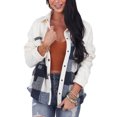 thumbnail image 2 of Vedolay Jackets Womens Jean Jackets Distresse Oversized Stretch Button Up Cropped Coats,White L, 2 of 5
