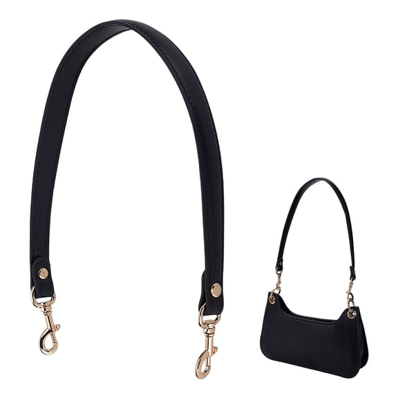 Black Genuine Leather Purse Strap Leather Bag Handle Replacement Purse Straps Replacement with Clasps