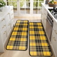 thumbnail image 4 of Kitchen Rugs Sets Of 2,Yellow Black and Red Checkerboard Checkered Pattern Anti Fatigue Kitchen Mat Rugs Non Slip Washable,Decorative Kitchen Floor Mats for Kitchen,Sink,Laundry,17"x47"+17"x47", 4 of 5