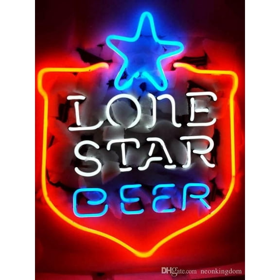 Queen Sense 20"x18" Lone Stars Beer Neon Sign Man Cave Handmade Neon Light 120LSBL