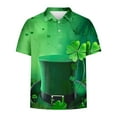thumbnail image 5 of guisaled St Patricks Day Shirts Mens Short Sleeve Golf Shirt Button Henley Collared T Shirt Clover Graphic Casual Dressy Work Blouses, 5 of 6