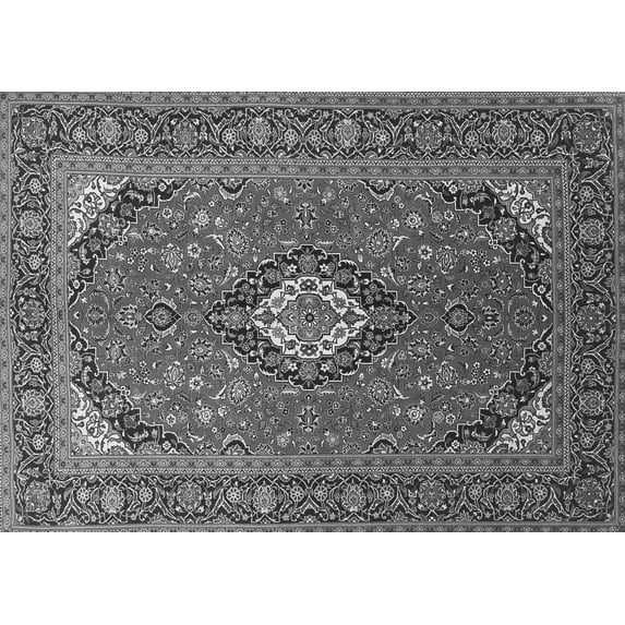 Ahgly Company Indoor Rectangle Medallion Gray Traditional Area Rugs, 2' x 5'