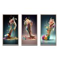 thumbnail image 2 of Designart "Azure Floral Stilettos II" Fashion Framed Wall Art Set Of 3 - Blue Glam Frame Gallery Wall Set For Home Decor, 2 of 6