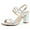 Silver, variant on BLISSFUL STEP Women's Slingback Block Heel Ankle Strap Sandals Gold 7