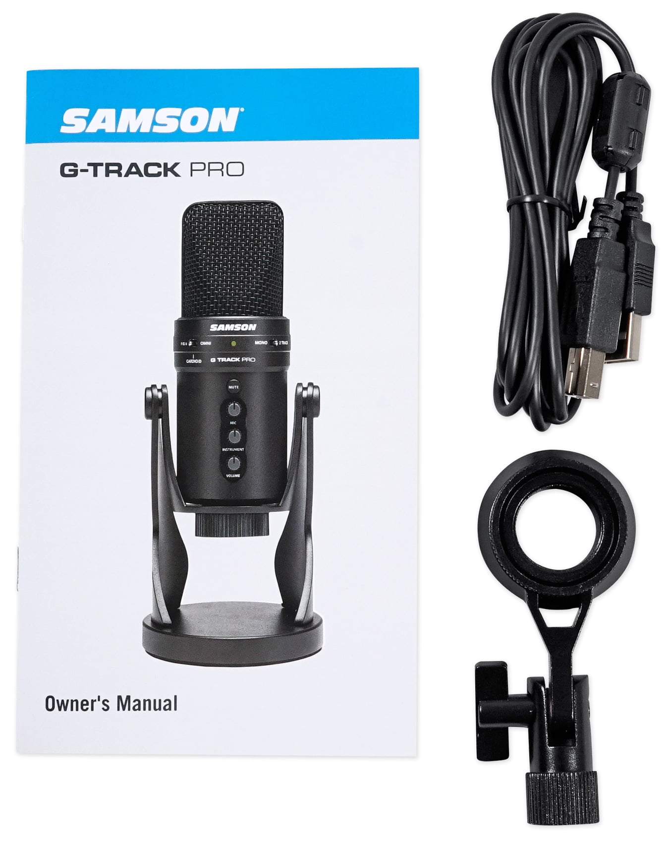 Samson G-Track Pro Recording Podcast USB Microphone+Interface+Boom Arm w/ Clamp 