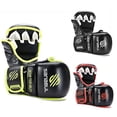 thumbnail image 3 of New Item Sanabul Essential 7 oz MMA Hybrid Sparring Glove Black Green Large X Large, 3 of 4