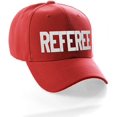 thumbnail image 2 of Sport Classic Baseball Hat Custom Referee Letters Structured Cap, Red Hat White Letters, 2 of 4