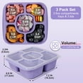thumbnail image 5 of Caperci 5 Pack Lunchable Containers -660ml 5 Compartment Snack Box Container, Dishwasher Safe, New Virgin PP Clear Lid + Solid-Colored Box Body​ (Darker Color), 5 of 6