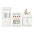 thumbnail image 3 of Teamson Kids Little Chef Paris Modular Play Kitchen with Refrigerator, Range Stovetop Oven, Sink, Ice Maker,  White/Rose Gold, 3 of 11