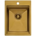 thumbnail image 5 of Ruvati RVH8210GG 15 x 20 in. Polished Brass Stainless Steel Drop in Top Mount Workstation Wet Bar Sink, Matte Gold, 5 of 7
