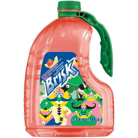 Brisk Strawberry Melon Flavored Drink, 128 Fl. Oz.