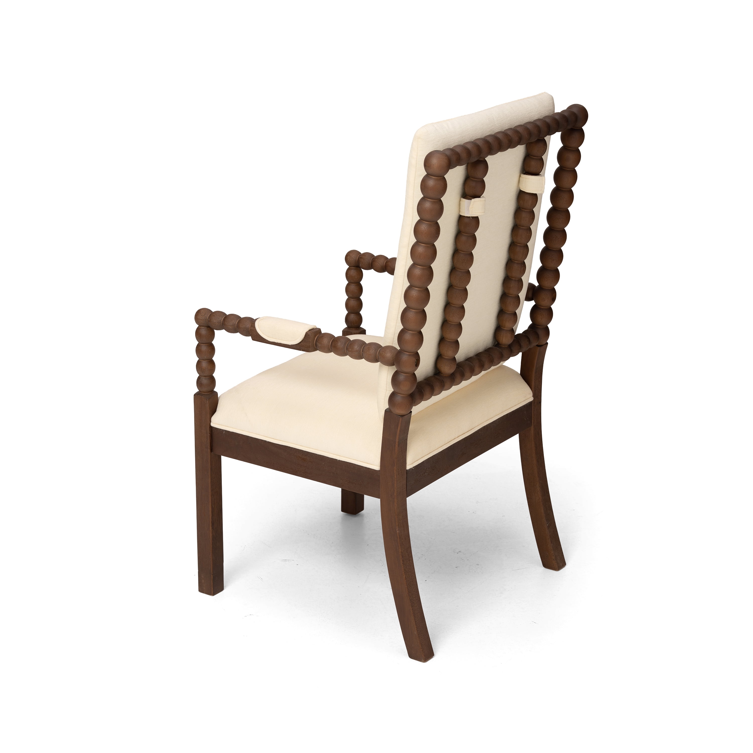 Garitin Dining Chair Set of 2 and Rubber Wood Side Chairs, Fabric Upholstered Seating with Ergonomic Backrest for Kitchen and Dining Room, Walnut