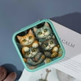 thumbnail image 4 of Creowell Cats Couch Aaron Jasinski Travel Jewelry Box for Women Green, 4 of 5