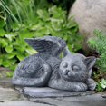 thumbnail image 4 of Statue Commémorative Chat Ange Statue Cadeau Pierre Tombale pour Animal Ornements Commémoratifs Artisanat Ornements, 4 of 6