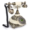 thumbnail image 3 of Teléfono de casa Bling Bling con manecillas europeas de resina blanca, 3 of 9