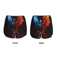 thumbnail image 6 of Uemuo Red And Blue Fire Bird Pattern Women's Athletic Shorts High Waisted Running Shorts with Liner Pockets Gym Elastic Workout Shorts-Large, 6 of 9