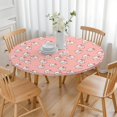 thumbnail image 3 of Pink Cow Strawberry Pattern Round Fitted Tablecloth with Elastic Edge,Dining Table Cover Waterproof,Outdoor Round Tablecloth for Camping,Dining,Indoor and Outdoor, 3 of 7