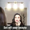 thumbnail image 3 of 3 Light LED Bath Bar Light, LED Mirror Front Make-up Vanity, Light Bathroom Lighting Fixture with Glass, Indoor Wall Lamp 3-Blub Brushed Nickel, 3 of 8
