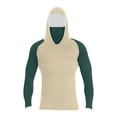 thumbnail image 2 of Men's UPF 50+ Hooded Sun Shirt, Lightweight Long Sleeve Fishing Shirt with Hood, Quick-Dry Rash Guard Sun Protective Shirt for Hiking, Beach, and Outdoor Activities Beige L, 2 of 5