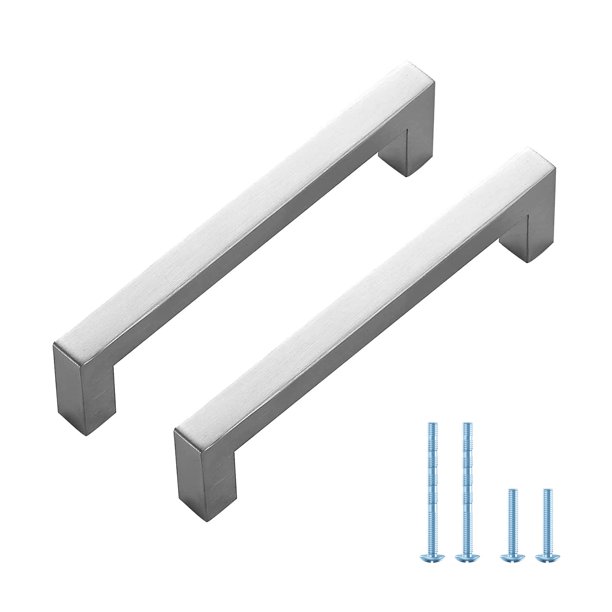 Square Pulls 5 Inch Kitchen Handles Brushed Nickel