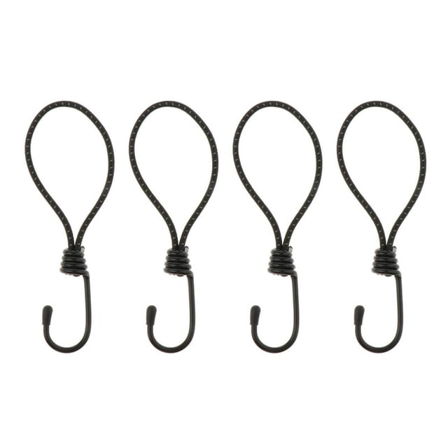 4 Hook Ties Tarpaulin Tarp Elastic Stretch Straps with Metal Hooks