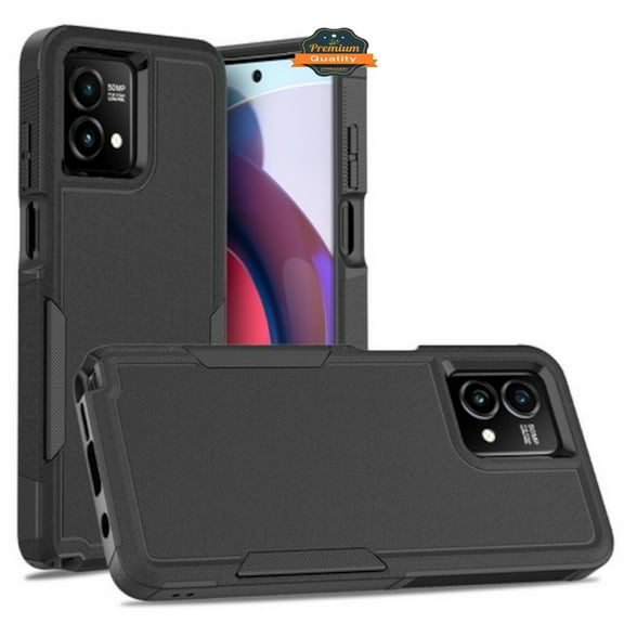 For Motorola Moto G Stylus 5G 2023 Hybrid Bumper Rugged Dual Layer Heavy-Duty Military-Grade 2in1 Rubber Defender Phone Case Cover by Xpression - Black