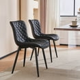 thumbnail image 5 of YOUNIKE Dining Chairs Set of 2 PU Leather Diamond Grid Upholstered Modern Dining Room Side Chair , Black, 5 of 8