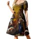 thumbnail image 2 of Vestido de manga corta con rodajas de pomelo, mono de verano para mujer, 2 of 7