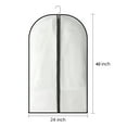 thumbnail image 2 of Tripumer 5 Pcs Hanging Garment Bags Lightweight Suit Bags 24 x 40 inch PEVA Garment Covers Clear Garment Bags Full Zipper Breathable Clothes Protectors for Closet Storage Black Side, 2 of 9