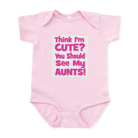 

CafePress - Think I m Cute Aunts (Plural Infant Bodysuit - Baby Light Bodysuit Size Newborn - 24 Months