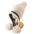 thumbnail image 5 of Eltusu Girls Thermal Beanies, Warm Comfy Soft Ears Flaps Winter Hats Beige Size Free Size, 5 of 6