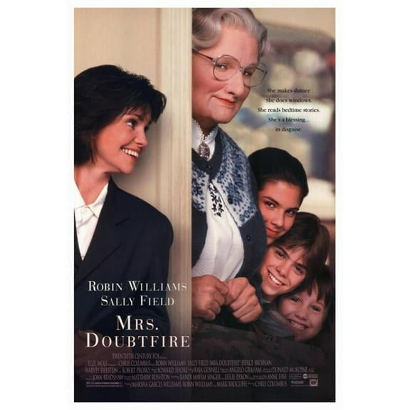 Pop Culture Graphics MOVEF9414 Mrs. Doubtfire Movie Poster Print, 27 x 40