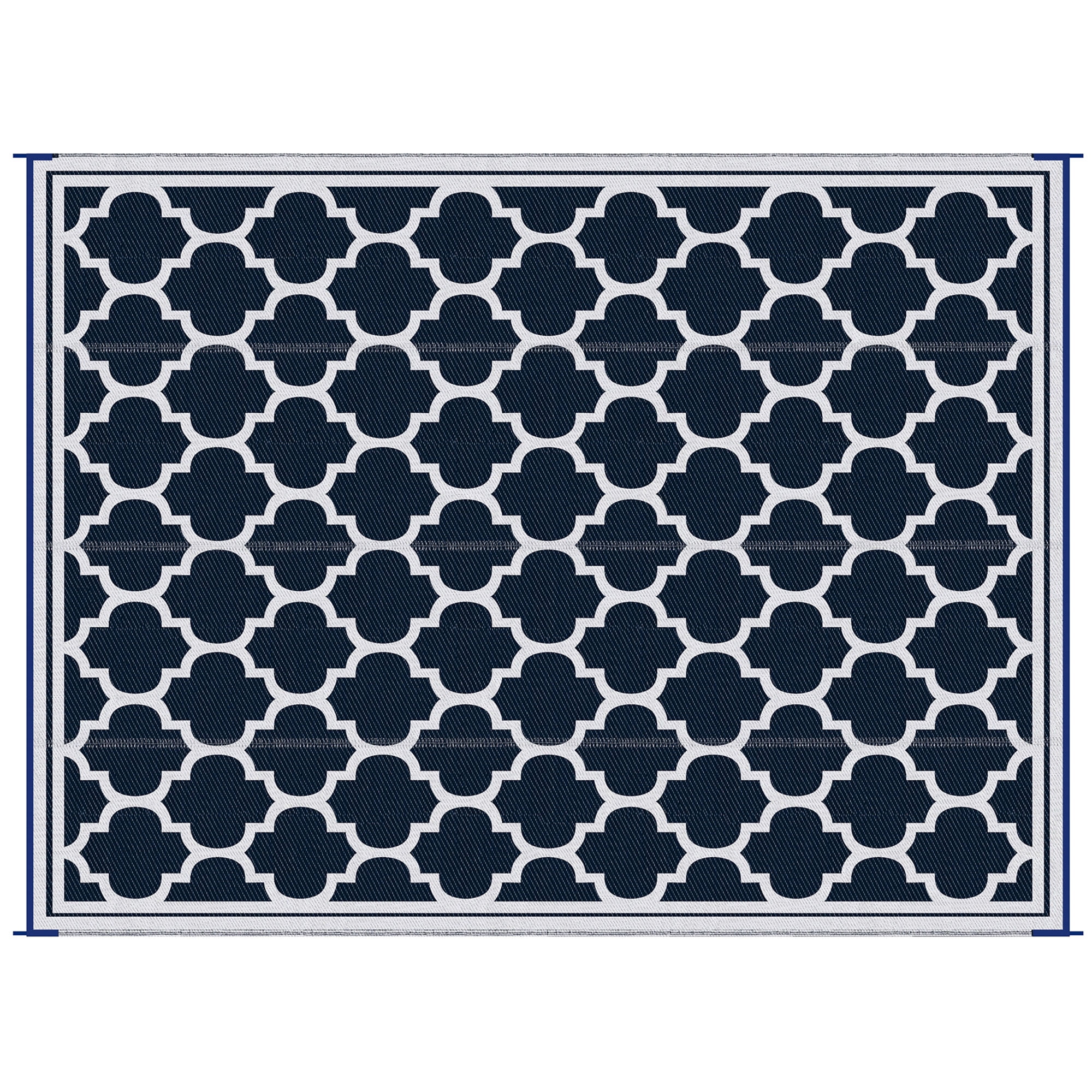 Outsunny 9' x 12' Dark Blue and White Outdoor Rug