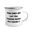 thumbnail image 2 of New Wife 12oz Camper Mug, Keep Calm and Let the Financial Advisor Wife Handle It, For Wife, Present From Husband, For Wife, 2 of 2