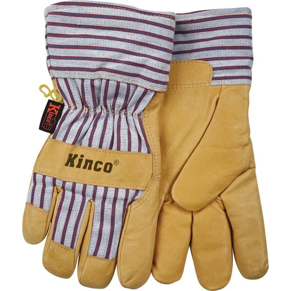 Kinco International-Lined Grain Pigskin Glove- Tan/blue/red Xl (Case of 6 )