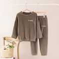 thumbnail image 2 of WUANDIXFA Pajamas Set Toddler Girls Clothes Snug Fit Pjs Graphic Top & Pants Kids 2-Piece Sleepwear Sets Matching Toddler and Baby Pajamas,Khaki,6-7 Years, 2 of 3
