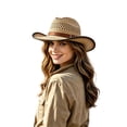 thumbnail image 5 of Cowboy Hat for Women and Men Khak Classic Western Felt Cowboy Cowgirl Hat Outdoor Wide Brim Belt Buckle Retro Fedora Hats Unisex Rolled up Caps, 5 of 5