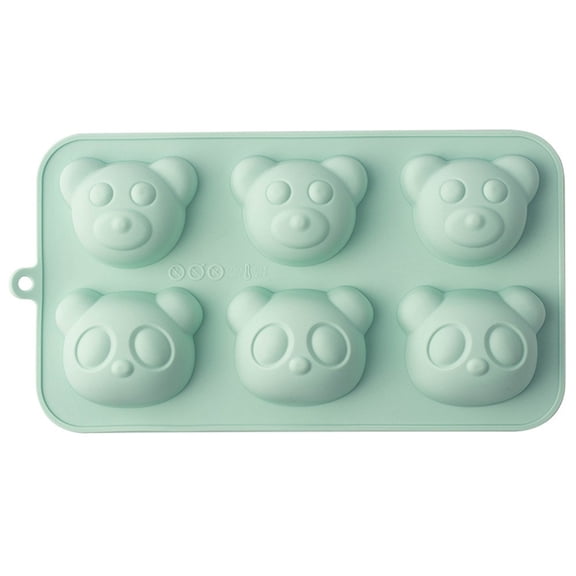 Silicone Baking Pan 6-Cavity Bear Mold Non-Stick Cake Muffin Pan for Kitchen Baking, 1-Pack