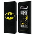 thumbnail image 1 of Head Case Designs Officially Licensed Batman DC Comics Logos Classic Leather Book Wallet Case Cover Compatible with Samsung Galaxy S10, 1 of 6